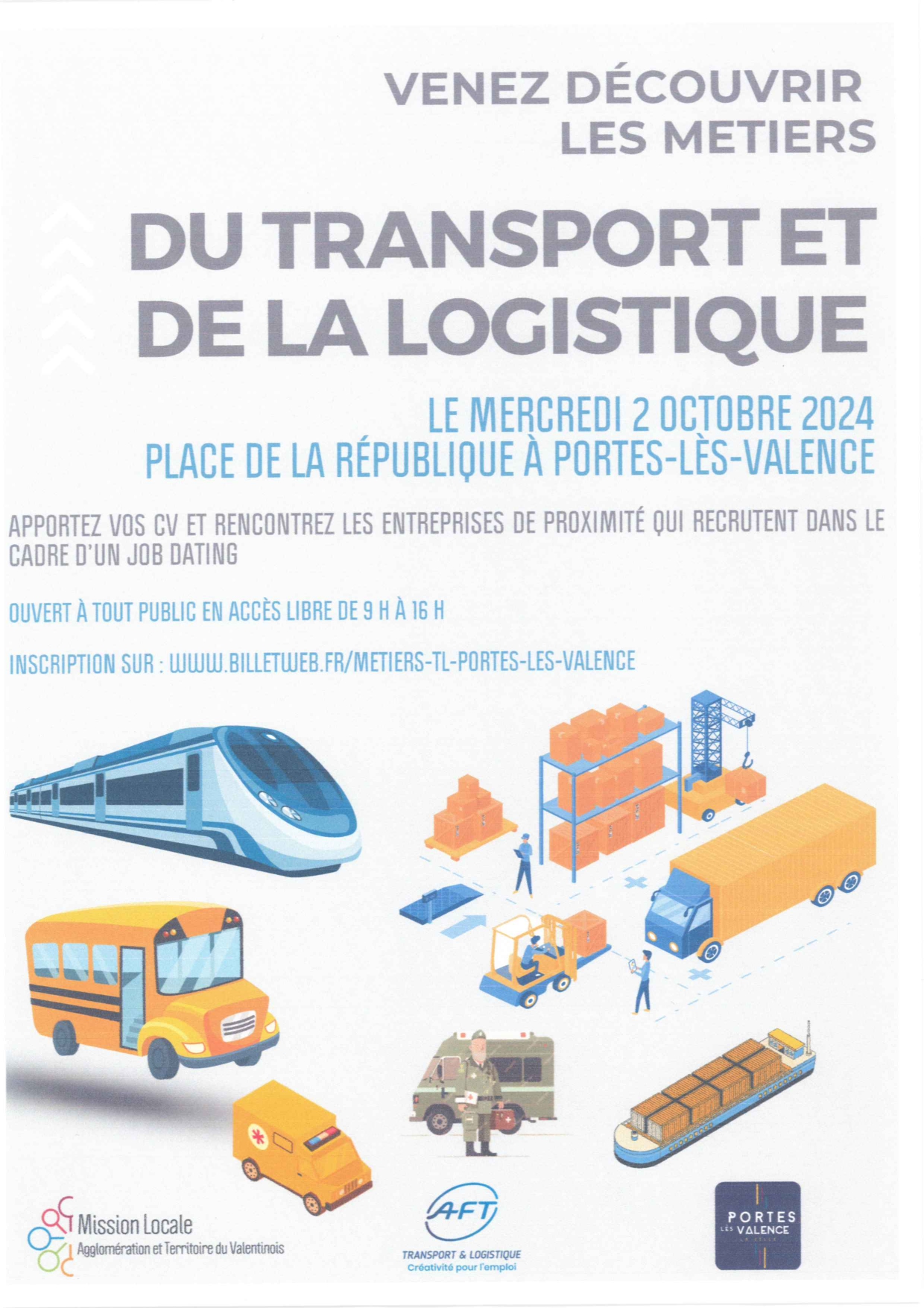 Affiche journée du transport et logistique Portes les Valence