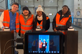 Trois étudiants de BTS GTLA avec Etienne Moustache Trois étudiants de BTS GTLA avec Etienne Moustache